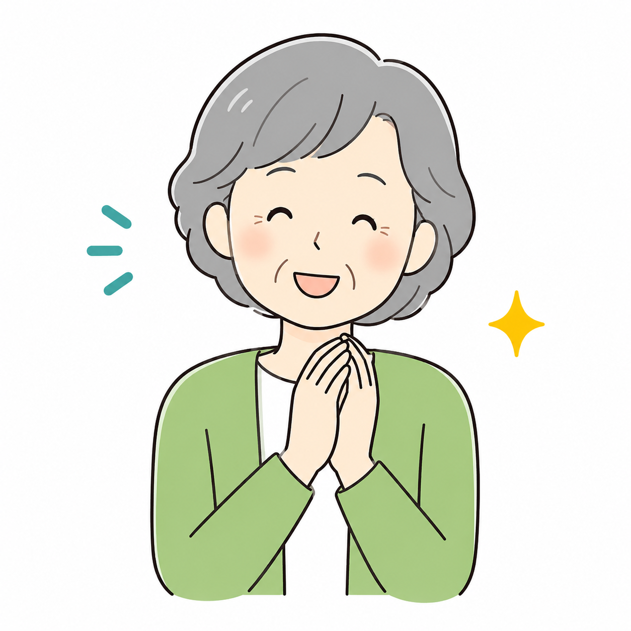 講座を楽しんだ女性のイラスト